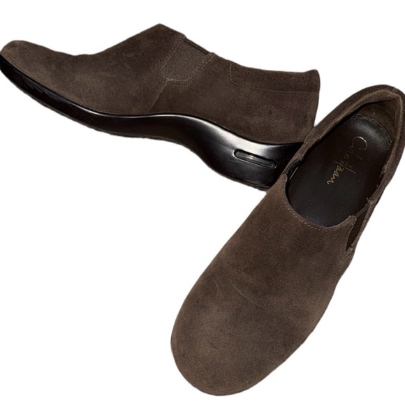 Cole Haan Chocolate Brown Suede Round Toe Slip On Comfort Clog Shoes Size 10 - Picture 2 of 7